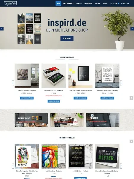 inspird.de Onlineshop Projekt